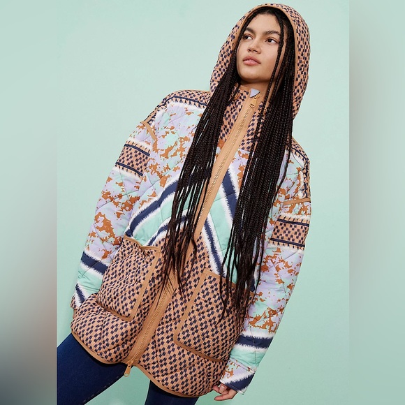 NEW Free People Pria Printed Packable Puffer Jacket - Picture 2 of 15